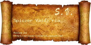 Spiczer Valéria névjegykártya