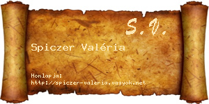Spiczer Valéria névjegykártya